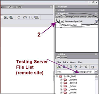 Now that you're connected, you see the site files in the files panel. Now you'll be ready to add a mysql connection. (25kb)