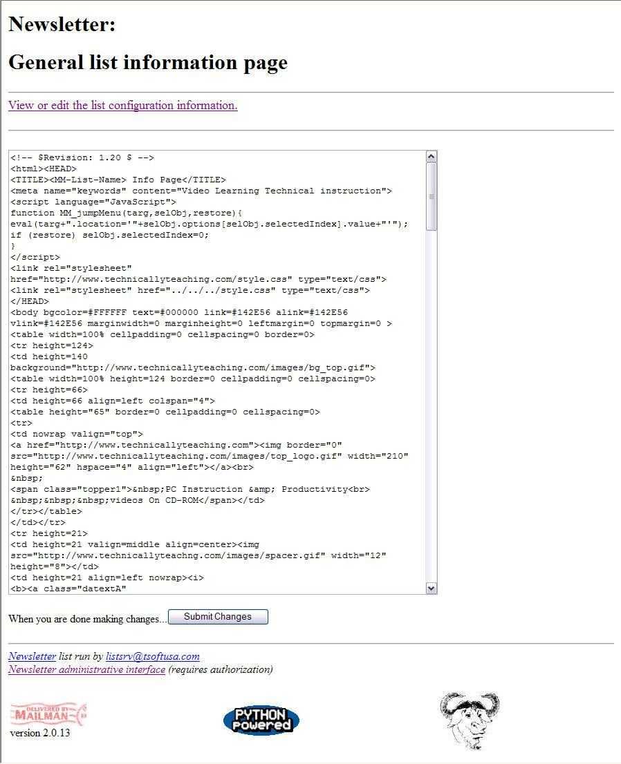 Setting up your mailing list using Mailman